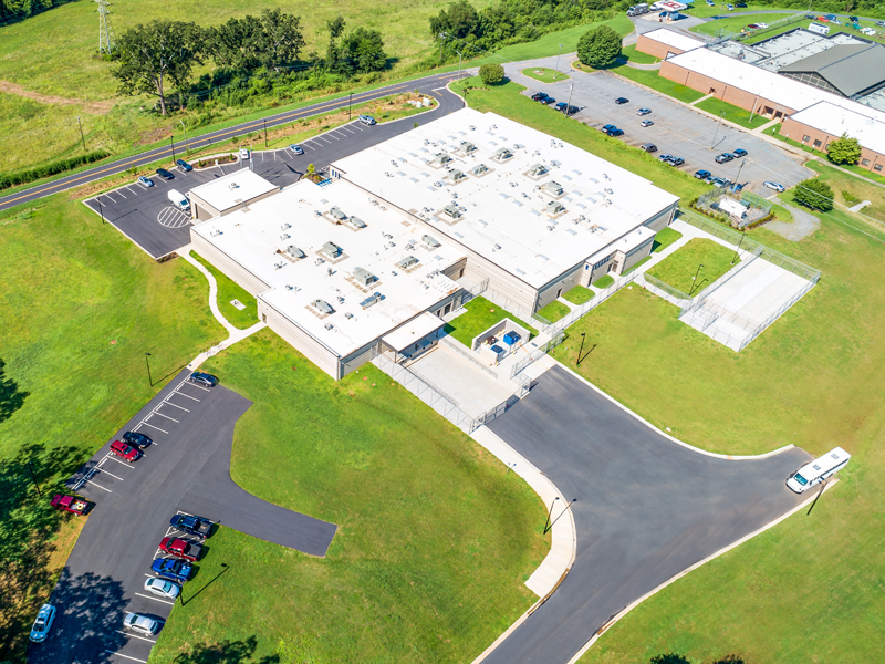 View of the back entrance to the Burke County Detention Facility.