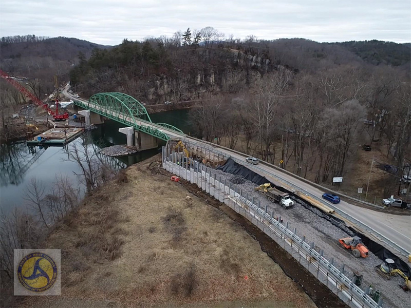 View of construction work on the John Blue Bridge, where we provided WVDOH with CEI services.