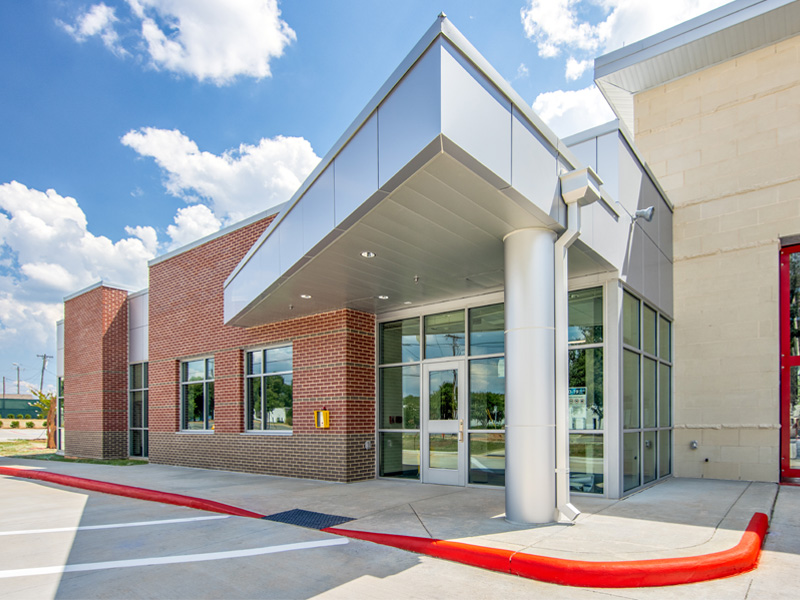 Charlotte Fire Station #43 exterior entrance from another perspectve