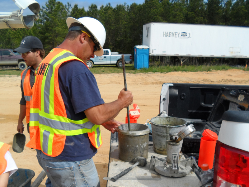 Summit employees working on the active NCDOT Fayetteville Outer Loop construction site