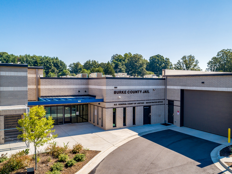 Another perspective on the front section of the Burke County Detention Facility.