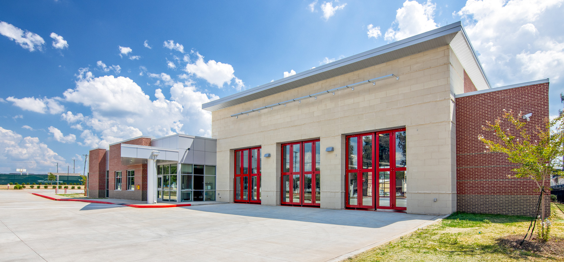 Charlotte Fire Station #43 exterior fire station doors.