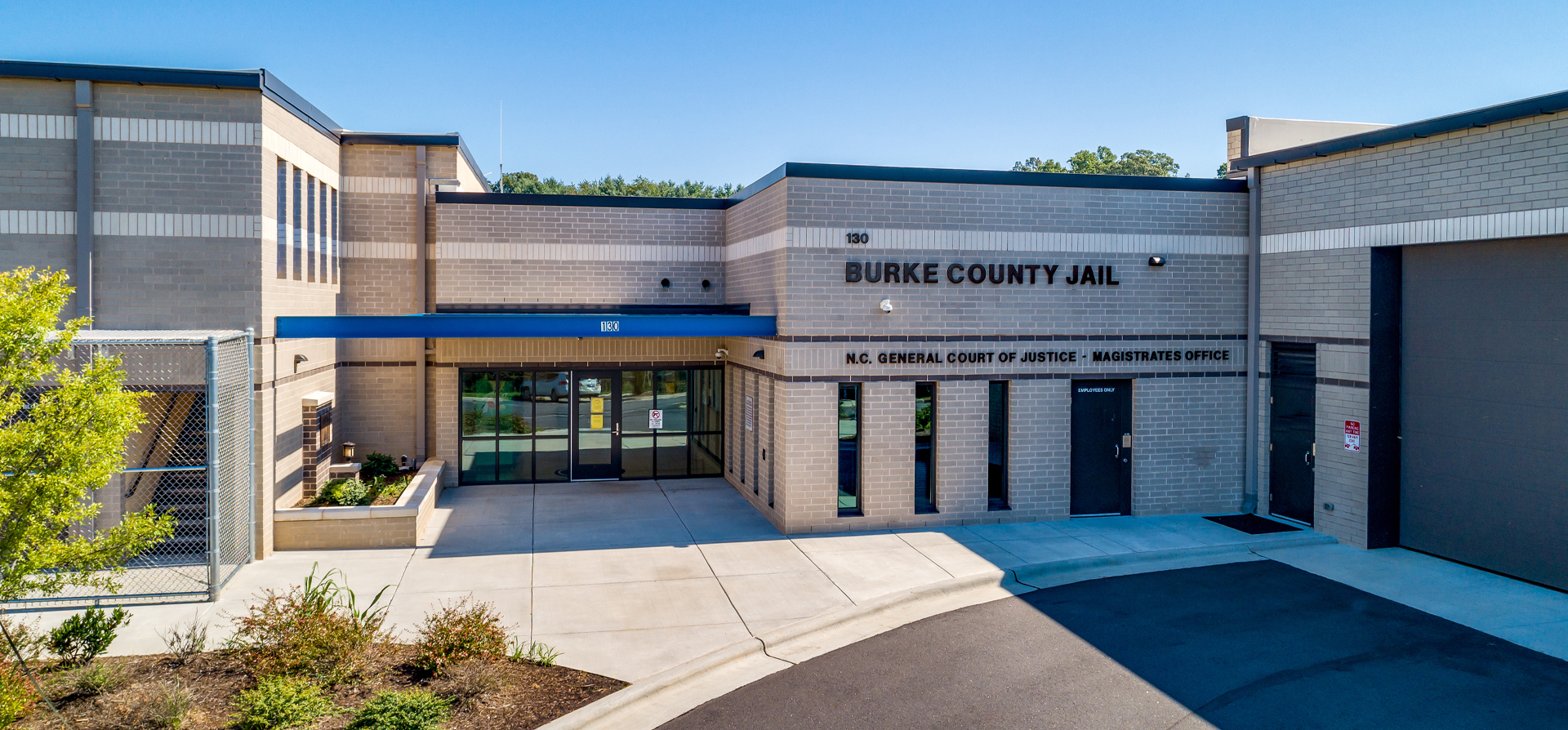 View of the entrance to the Burke County Detention Facility
