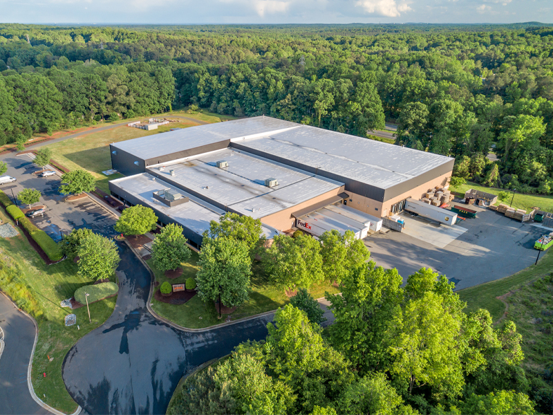 Mid-Atlantic STIHL Warehouse aerial photo of the external location, including the side where trucks pick up material from the warehouse.