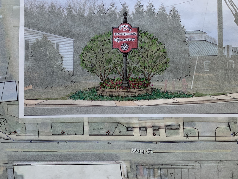 Concept sketches for the Town of Appomattox Downtown Revitalization