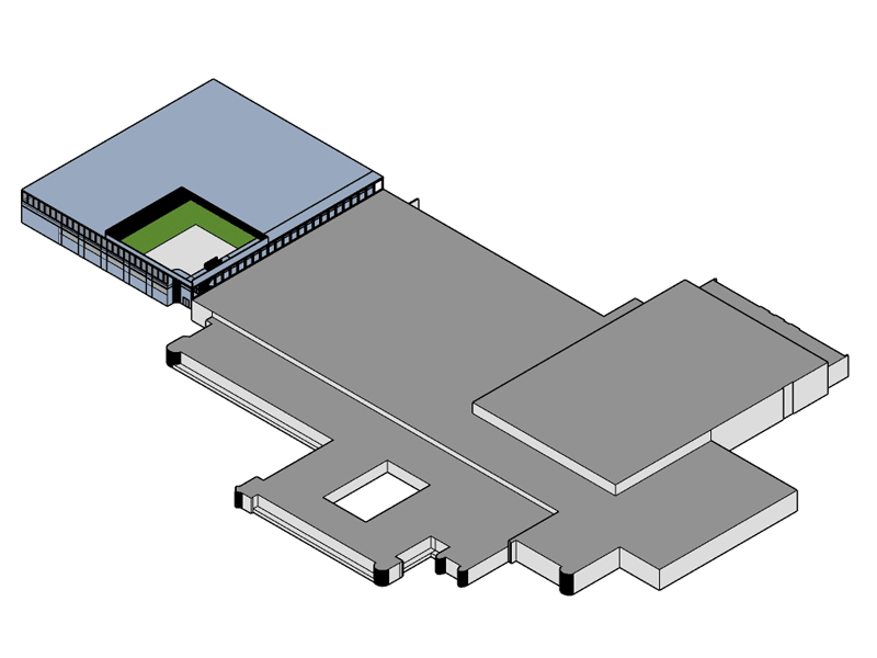 Digital render of a building for the Aurobindo Expansion Focus Study