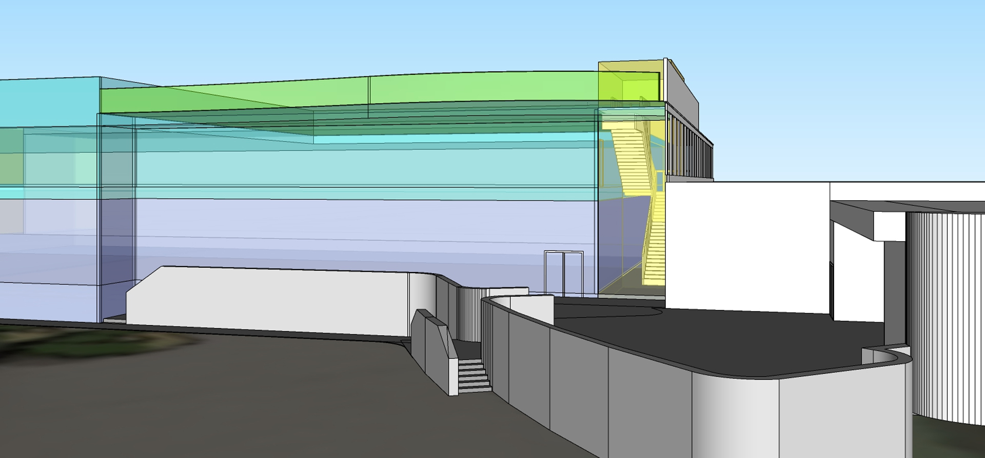 Digital render of a building for the Aurobindo Expansion Focus Study