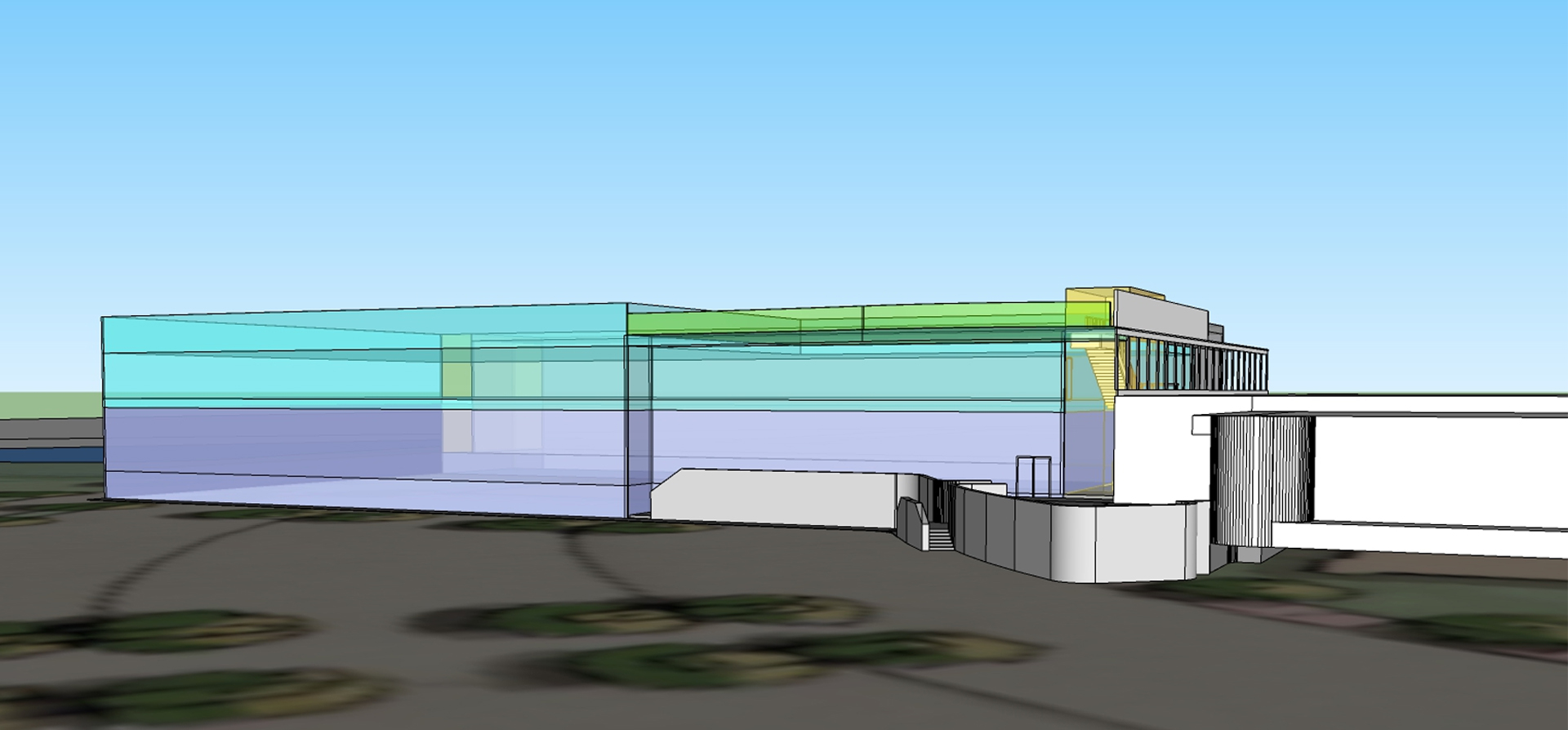 Digital render of a building for the Aurobindo Expansion Focus Study