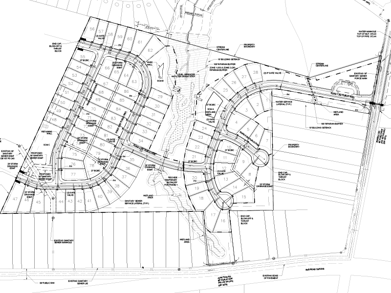 Land allotment and surveying results for the junction road subdivision