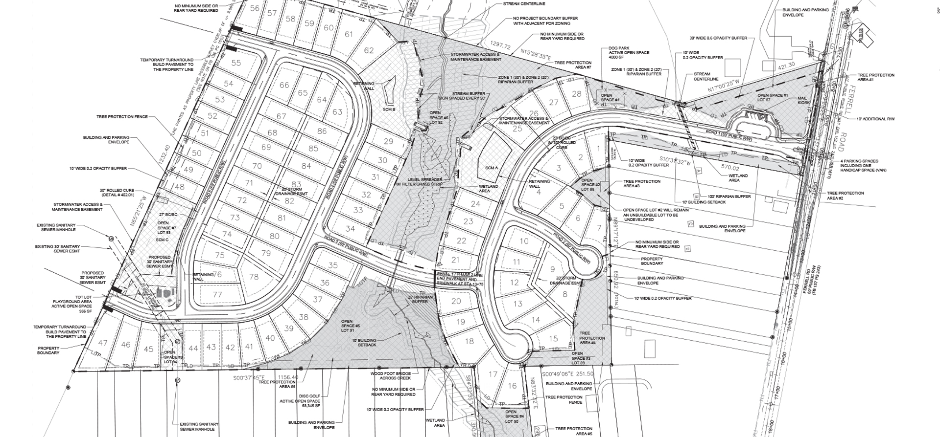 Land allotment and surveying results for the junction road subdivision