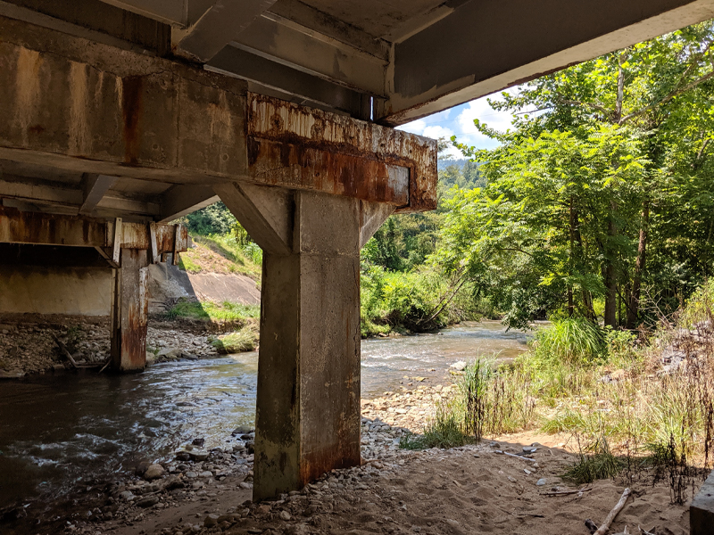 Photo of structural support beam for bridge in the B5989 Madison County bridge replacement project.