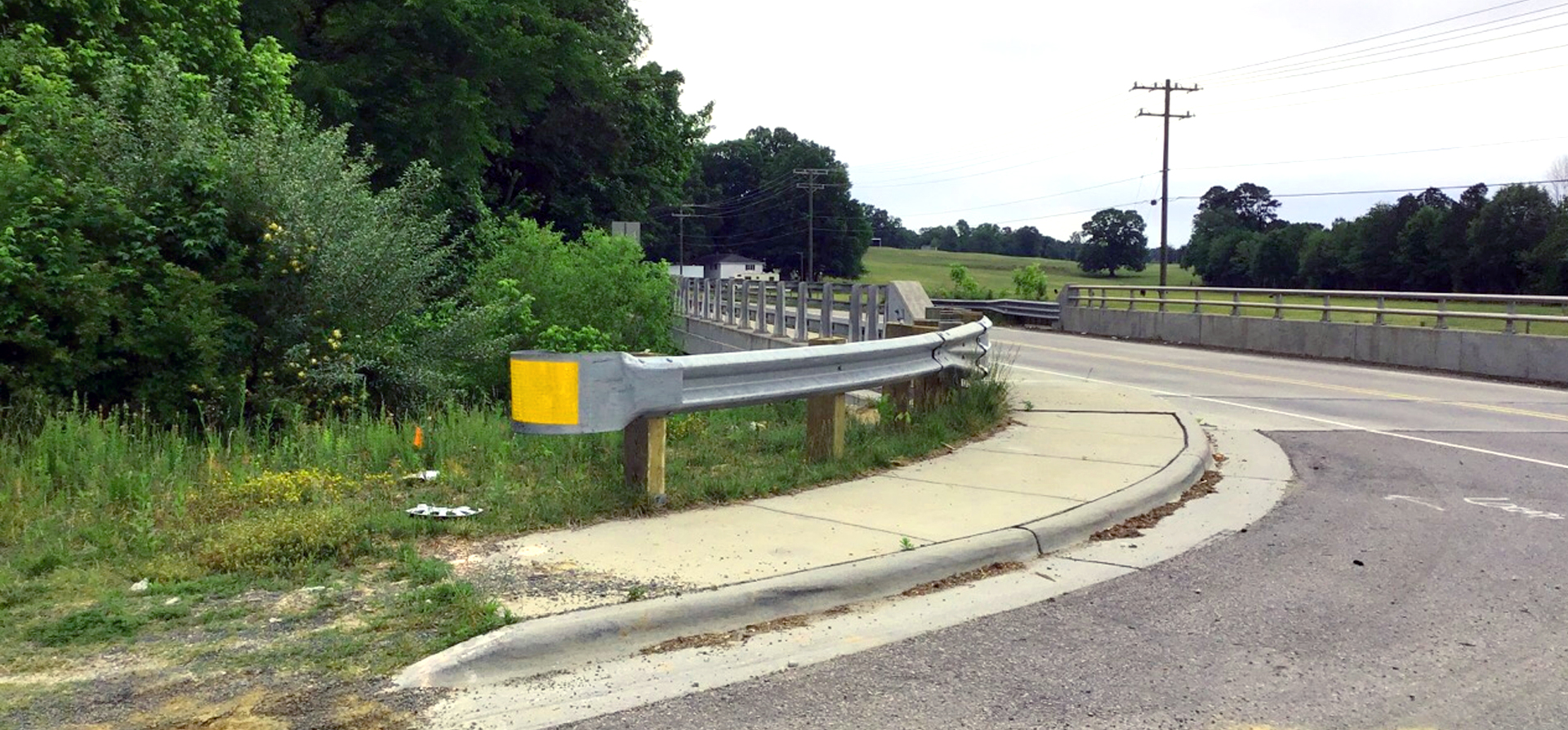 Photo of guardrails being inspected for the NCDOT Division 5 Guardrail Inspection