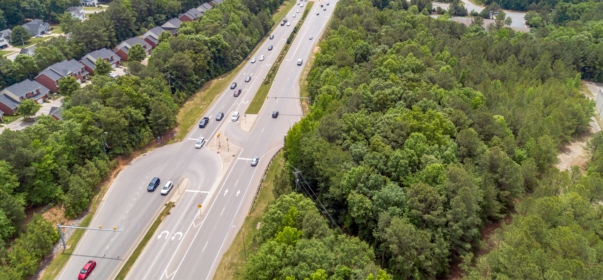NC Highway 55 Turn Lane Addition photograph of completed work.