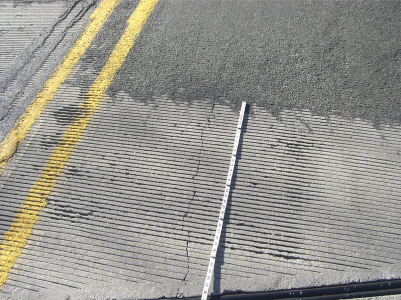 Measuring the quality of the road. Inspection work being conducted for the NBIS structures inspection contract.